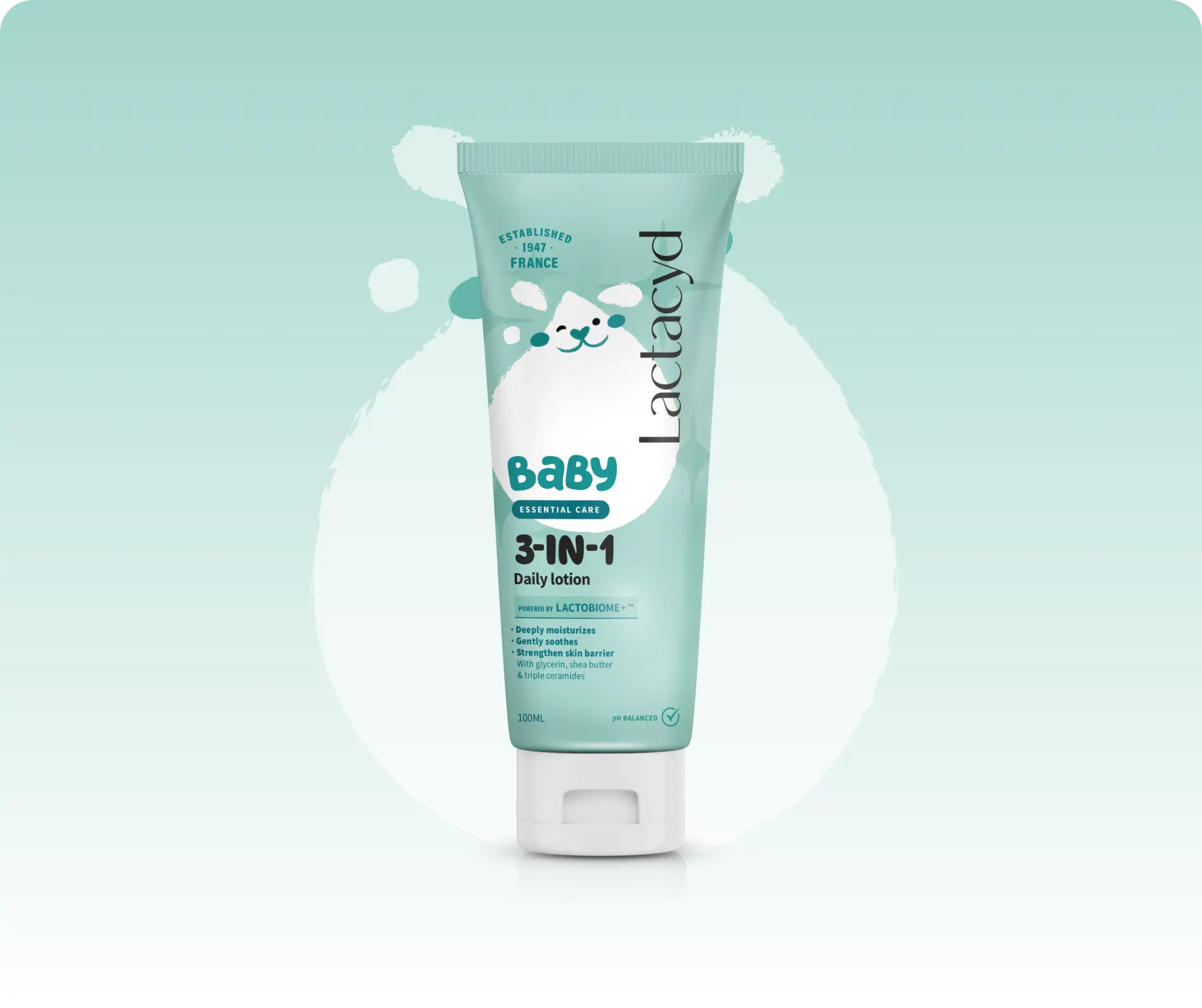 A blue bottle of Lactacyd 3-in-1 Daily Lotion.